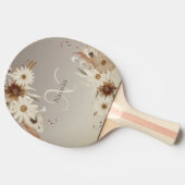 Herfst Waterverf Bloemmonogram gepersonaliseerd Tafeltennisbatje (Zijkant)