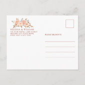 Herfst Waterverf Blush Bloemen Bruiloft Uitnodiging Briefkaart (Achterkant)