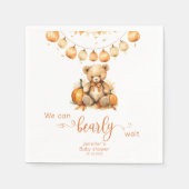 Herfst waterverf boho beer pompoen baby shower servet (Voorkant)