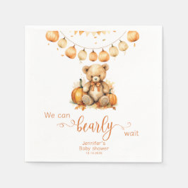 Herfst waterverf boho beer pompoen baby shower servet