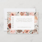 Herfst Waterverf Boho Floral Wedding Info Kaart (Voorkant)