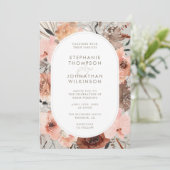Herfst Waterverf Boho Floral Wedding Kaart (Staand voorkant)