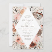 Herfst Waterverf Boho Floral Wedding Kaart (Voorkant)