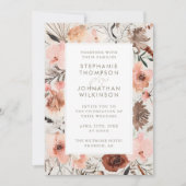 Herfst Waterverf Boho Floral Wedding Kaart (Voorkant)