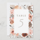 Herfst Waterverf Boho Trouwtafel Nummer (Achterkant)