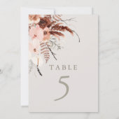 Herfst Waterverf Boho Trouwtafel Nummer (Achterkant)