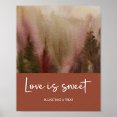 Herfst Waterverf Bos Terracota Liefde is lief Poster (Voorkant)