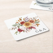 Herfst Waterverf Botanisch  Kartonnen Onderzetters (Schuin)