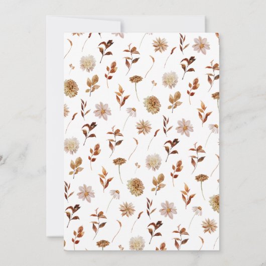 Herfst Waterverf Botanisch Vrijgezellenfeest Kaart (Achterkant)