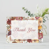 Herfst Waterverf Bouquets bruiloft Hartelijk dank Bedankkaart (Staand voorkant)