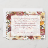 Herfst Waterverf Bouquets bruiloft Hartelijk dank Bedankkaart (Achterkant)