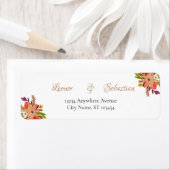 Herfst Waterverf Bouquets Wedding Etiket (Insitu)