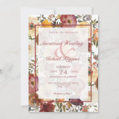 Herfst Waterverf Bouquets Wedding Invitation Kaart (Voorkant)