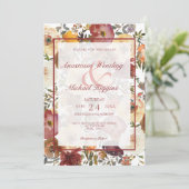 Herfst Waterverf Bouquets Wedding Invitation Kaart (Staand voorkant)