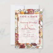 Herfst Waterverf Bouquets Wedding Save The Date (Voorkant)