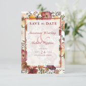 Herfst Waterverf Bouquets Wedding Save The Date (Staand voorkant)