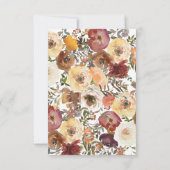 Herfst Waterverf Bouquets Wedding Save The Date (Achterkant)