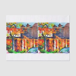 Herfst Waterverf brandkleur ontkoppelen gemengde m Tissuepapier