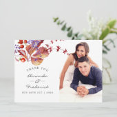 Herfst - Waterverf bruiloft dank je foto Bedankkaart (Staand voorkant)