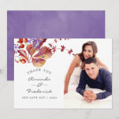 Herfst - Waterverf bruiloft dank je foto Bedankkaart (Voorkant / Achterkant)