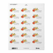 Herfst Waterverf Douche retour adreslabel Etiket (Full Sheet)