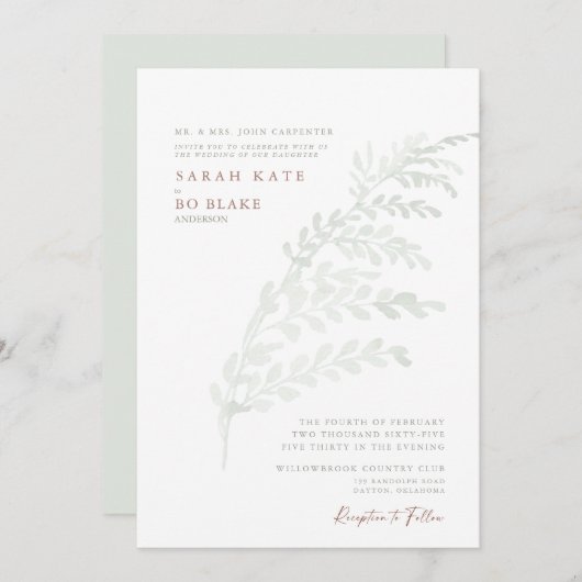 Herfst Waterverf Eenvoudige olievlek en rust bruil Kaart (Voorkant / Achterkant)