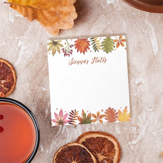 Herfst Waterverf Fall verlaat rustieke naam Notitieblok