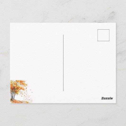 Herfst Waterverf Falling Leaves Herfst Mood Briefkaart (Achterkant)