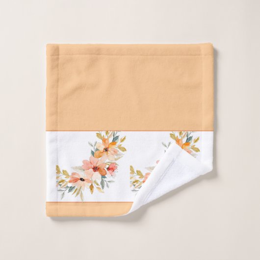 Herfst waterverf floraal bad handdoek (Wasdoekje)
