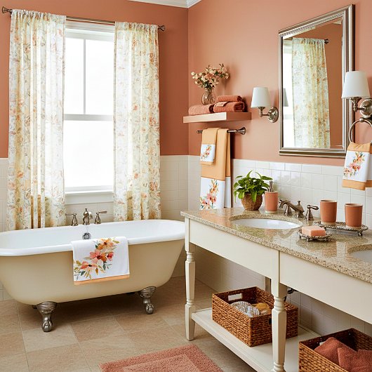 Herfst waterverf floraal bad handdoek