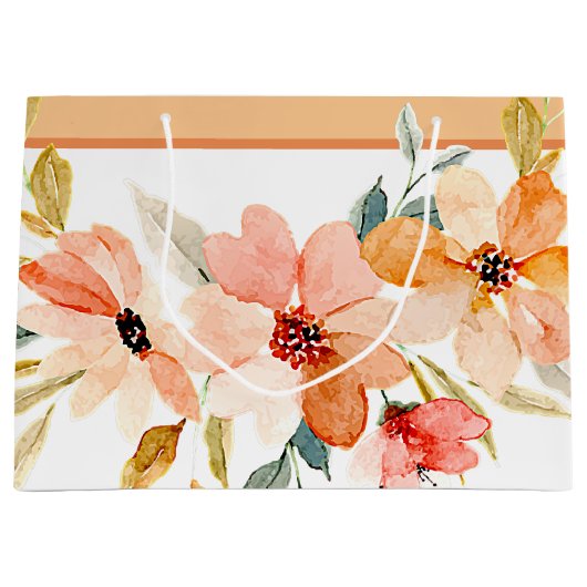 Herfst waterverf floraal groot cadeauzakje (Voorkant)