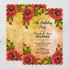 Herfst Waterverf Floral 75e verjaardag Kaart