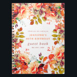 Herfst Waterverf Floral 80th Birthday Gastenboek Notitieboek<br><div class="desc">Vier in stijl met ons heldere en gedurfde gastenboek van het 80e verjaardagsfeestje,  met ons verbluffende waterverf bloemontwerp in Herfst herfstkleuren. Bestel nu en maak van je tachtigste verjaardag een onvergetelijke!</div>
