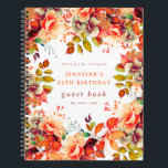 Herfst Waterverf Floral 80th Birthday Gastenboek Notitieboek<br><div class="desc">Vier in stijl met ons heldere en gedurfde gastenboek van het 80e verjaardagsfeestje,  met ons verbluffende waterverf bloemontwerp in Herfst herfstkleuren. Bestel nu en maak van je tachtigste verjaardag een onvergetelijke!</div>