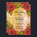 Herfst Waterverf Floral 80th Birthday Party Kaart<br><div class="desc">80th Birthday Party-uitnodigingsontwerp met een overvloed aan kleuren van de herfst in de vorm van een waterverf herfstbloemontwerp met een onderdrukkende,  subtiele  kant die een gevarieerd ambergeel uiterlijk heeft. Design by Holiday Hearts Design (gereserveerde rechten) met  elementen.</div>