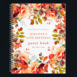 Herfst Waterverf Floral 90th Birthday Gastenboek Notitieboek<br><div class="desc">Vier in stijl met ons heldere en gedurfde gastenboek voor het 90ste verjaardagsfeestje,  met ons prachtige waterverf bloemontwerp in Herfst herfstkleuren. Bestel nu en maak van je negentigste verjaardag een onvergetelijke!</div>