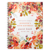 Herfst Waterverf Floral 90th Birthday Gastenboek Notitieboek (Voorkant)