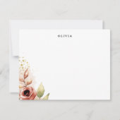 Herfst Waterverf Floral - Aangepaste platte briefk Kaart (Voorkant)
