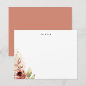 Herfst Waterverf Floral - Aangepaste platte briefk Kaart (Voorkant / Achterkant)