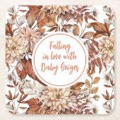 Herfst Waterverf Floral Baby shower Kartonnen Onderzetters (Voorkant)