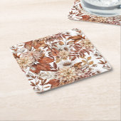 Herfst Waterverf Floral Baby shower Kartonnen Onderzetters (Schuin)