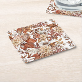 Herfst Waterverf Floral Baby shower Kartonnen Onderzetters