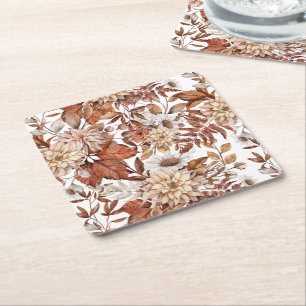 Herfst Waterverf Floral Baby shower Kartonnen Onderzetters