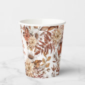 Herfst Waterverf Floral Baby shower Papieren Bekers (Links)