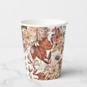 Herfst Waterverf Floral Baby shower Papieren Bekers (Achterkant)