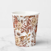 Herfst Waterverf Floral Baby shower Papieren Bekers (Links)