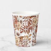 Herfst Waterverf Floral Baby shower Papieren Bekers (Rechts)