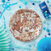 Herfst Waterverf Floral Baby shower Papieren Bordje (Feest)