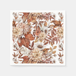 Herfst Waterverf Floral Baby shower Servet