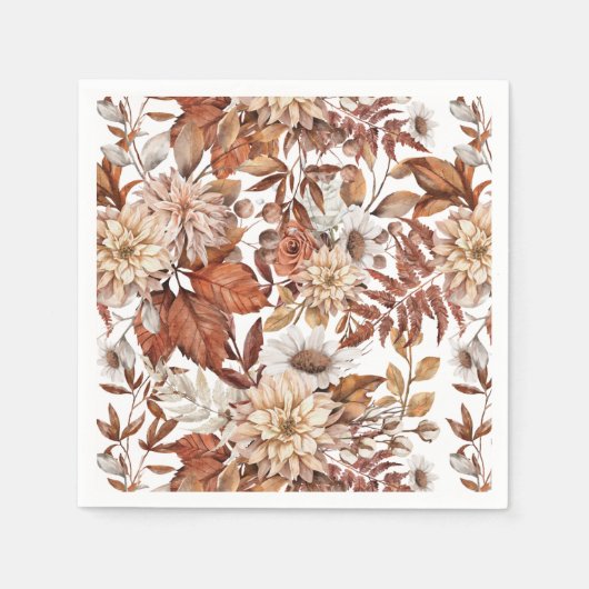 Herfst Waterverf Floral Baby shower Servet (Voorkant)